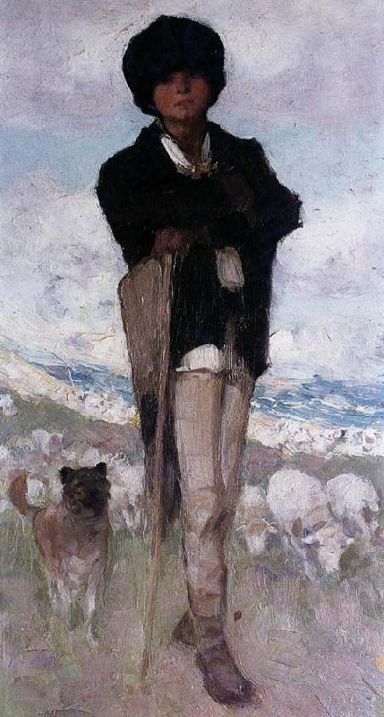 Nicolae Grigorescu Young Shepherd with his Dog